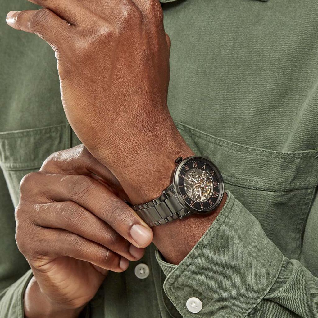 Montre Lannier Collection Automatic Acier Noir - Montres Homme | Histoire d’Or