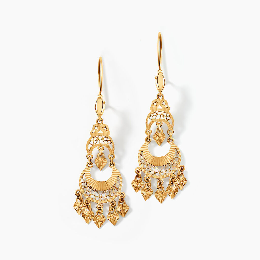 Boucles D'oreilles Pendantes Cherki Or Jaune - Boucles d'oreilles pendantes Femme | Histoire d&rsquo;Or