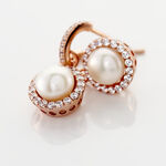 Boucles D'oreilles Pendantes Olivia Argent Rose Perle Culture Oxyde - Boucles d'oreilles fantaisie Femme | Histoire d&rsquo;Or