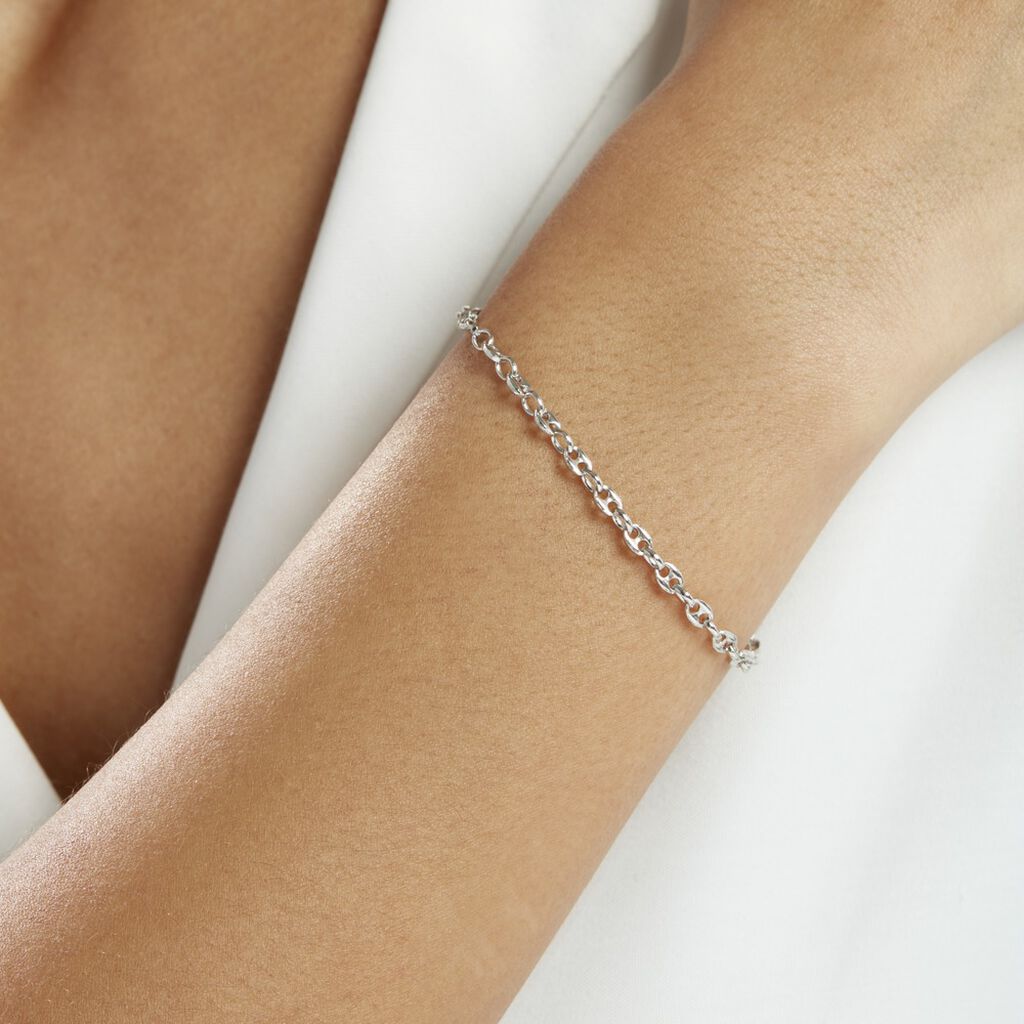 Bracelet Carrus Argent Blanc - Bracelets chaîne Femme | Histoire d’Or