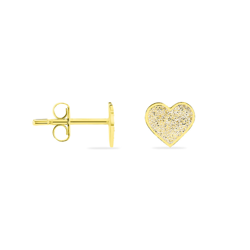 Boucles D'oreilles Puces Marta Or Jaune - Boucles d'Oreilles Coeur Femme | Histoire d’Or