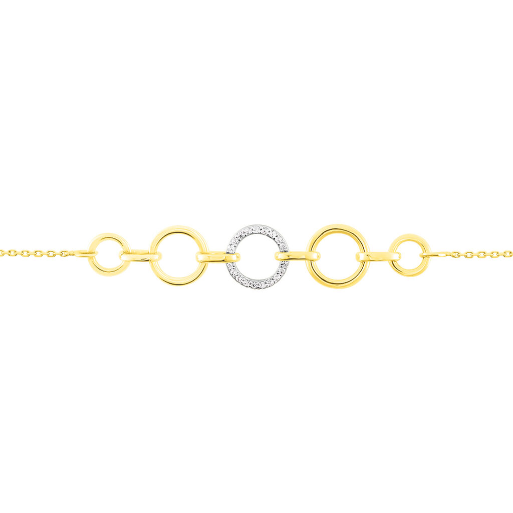 Bracelet Lutzele Or Bicolore Oxyde De Zirconium - Bracelets Femme | Histoire d&rsquo;Or