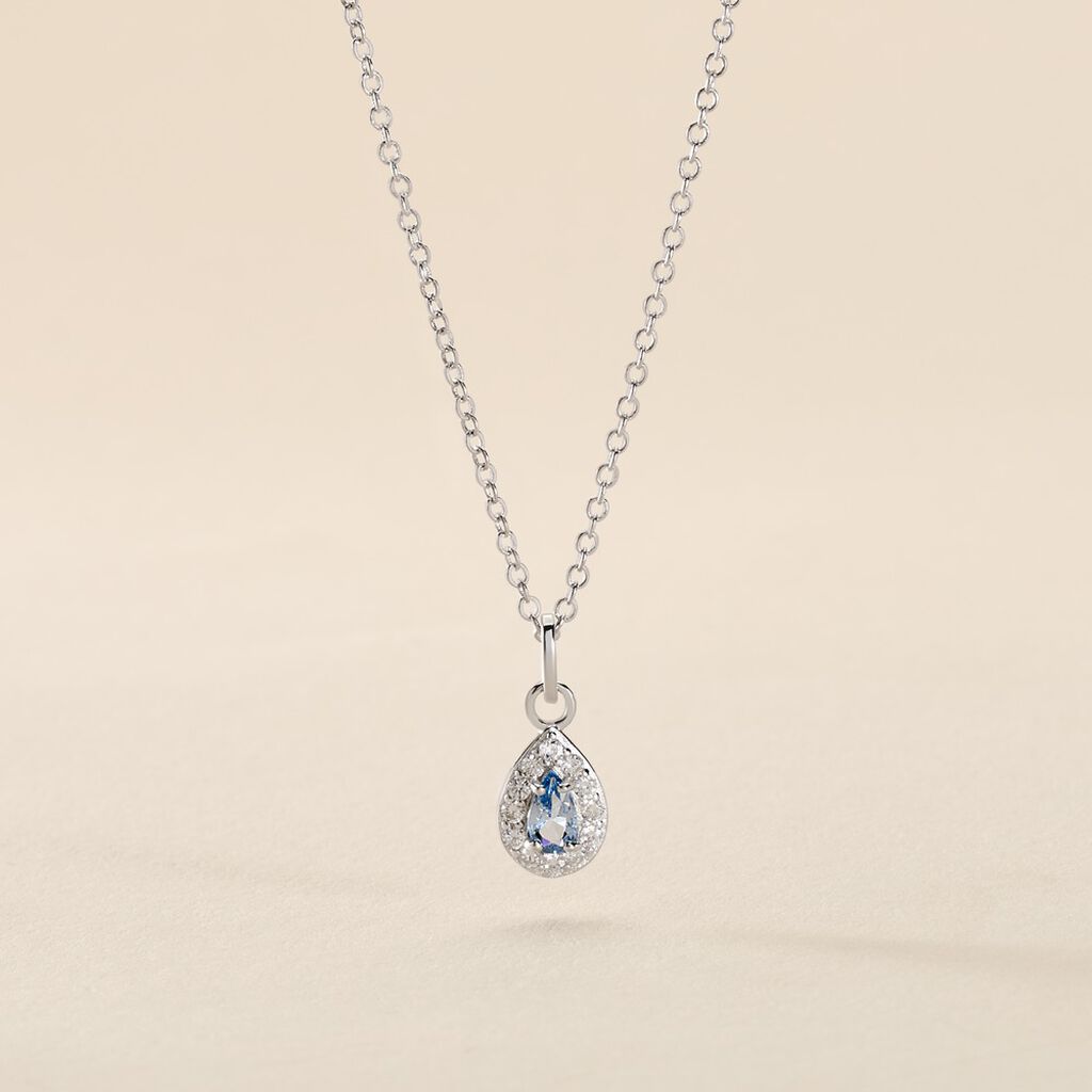Collier Court Argent Blanc Tania Oxyde De Zirconium - F&ecirc;te des m&egrave;res Femme | Histoire d&rsquo;Or