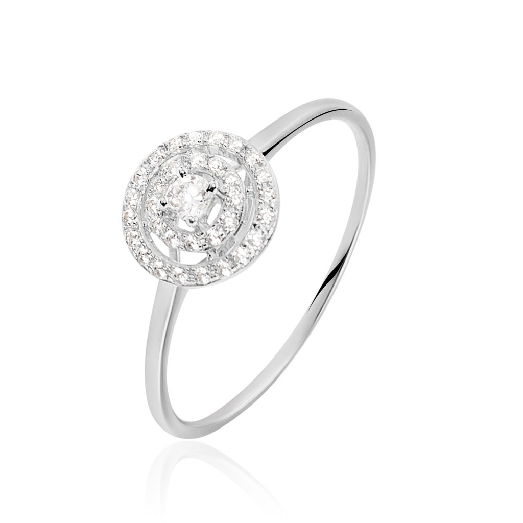 Bague Solitaire Adriana Rond Or Blanc Oxyde De Zirconium - Bagues solitaires Femme | Histoire d’Or