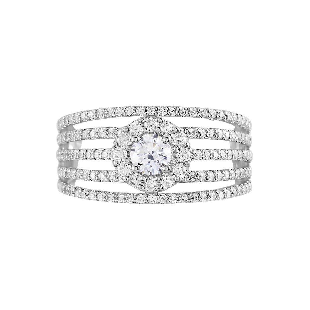 Bague Solitaire Iolente Argent Oxyde De Zirconium - Bagues solitaires Femme | Histoire d&rsquo;Or