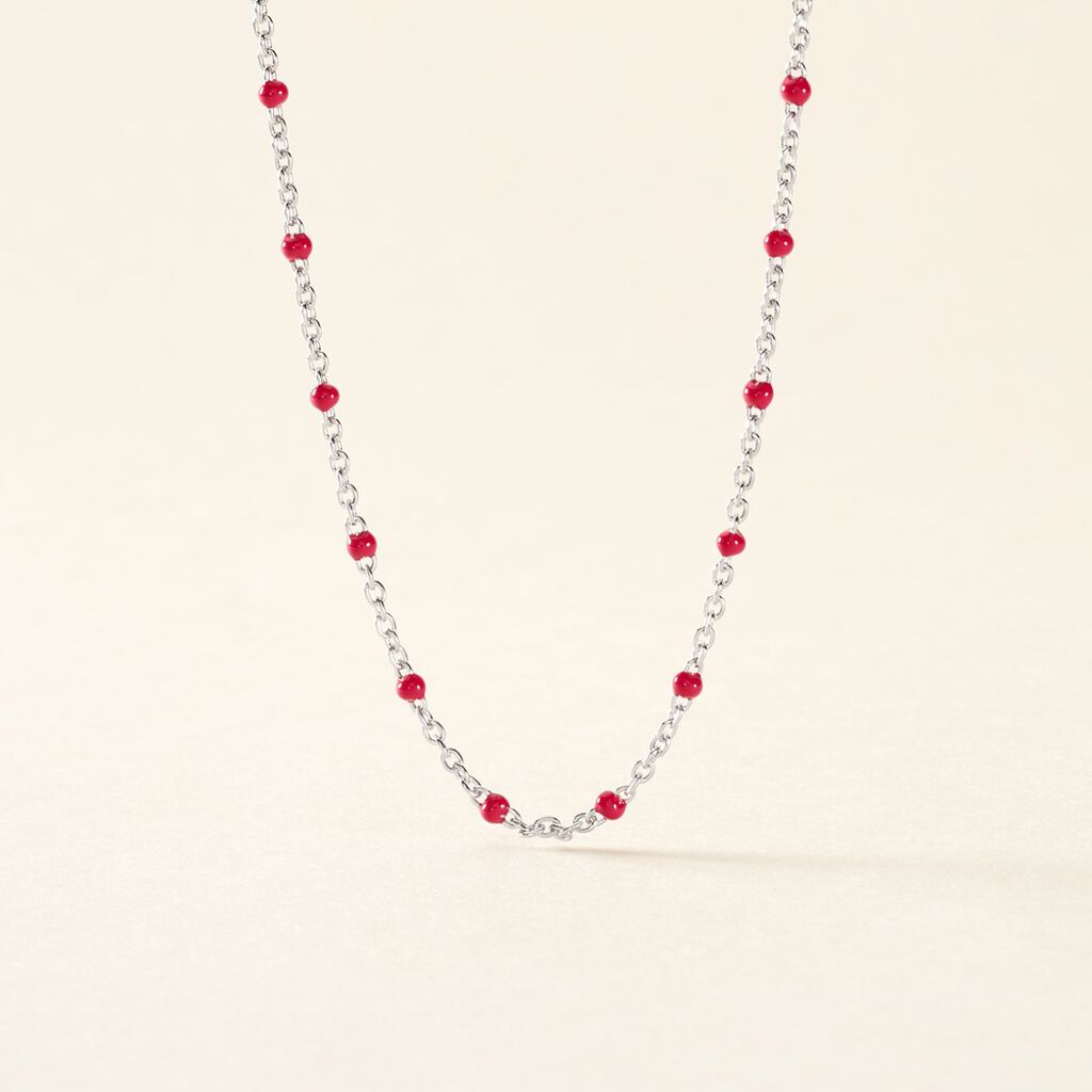 Collier Polka Argent Blanc - Colliers fantaisie Femme | Histoire d&rsquo;Or