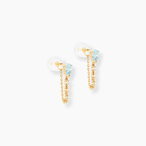 Boucles D'Oreilles Pendantes Jardin Secret Or Jaune Topaze Oxyde De Zirconium - Boucles d'oreilles pendantes Femme | Histoire d&rsquo;Or