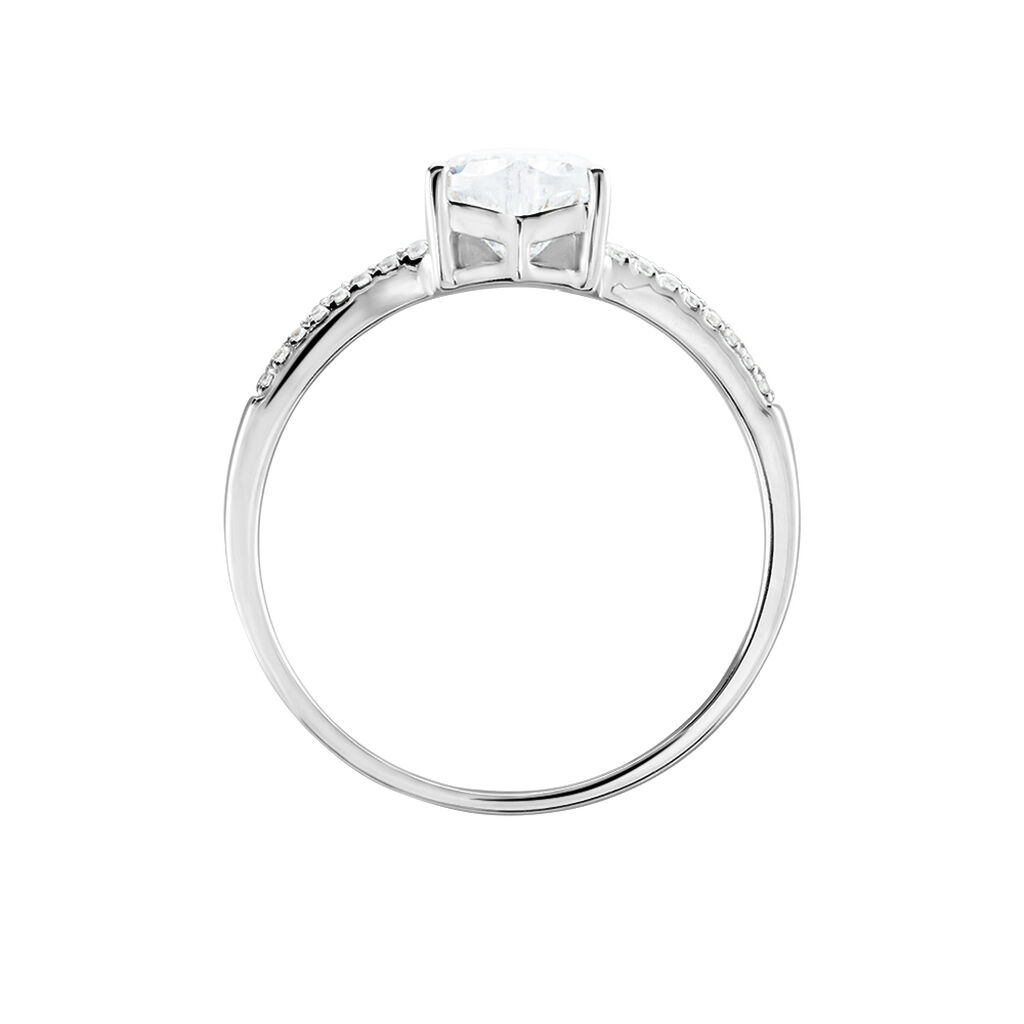Bague Or Blanc Zandra Oxyde De Zirconium - Bagues solitaires Femme | Histoire d’Or