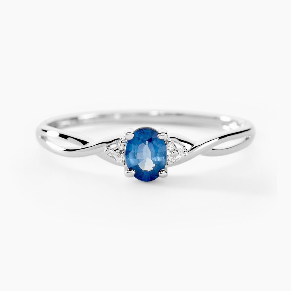 Bague Cassie Or Blanc Saphir Et Diamant - Bagues solitaires Femme | Histoire d&rsquo;Or