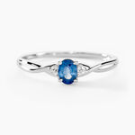 Bague Cassie Or Blanc Saphir Et Diamant - Bagues solitaires Femme | Histoire d&rsquo;Or