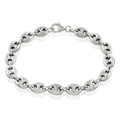 Bracelet Carrus Maille Grain De Cafe Argent Blanc - Bracelets chaîne Homme | Histoire d’Or