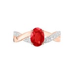 Bague Candice Or Rose Rubis - Bagues solitaires Femme | Histoire d&rsquo;Or