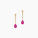 Boucles D'oreilles Pendantes Goutte Or Jaune Rubis - Boucles d'oreilles pendantes Femme | Histoire d’Or