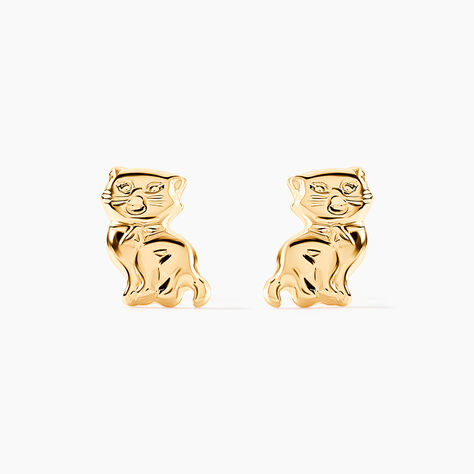 Boucles D'oreilles Puces Florenta Chat Or Jaune - Clous d'oreilles Enfant | Histoire d’Or