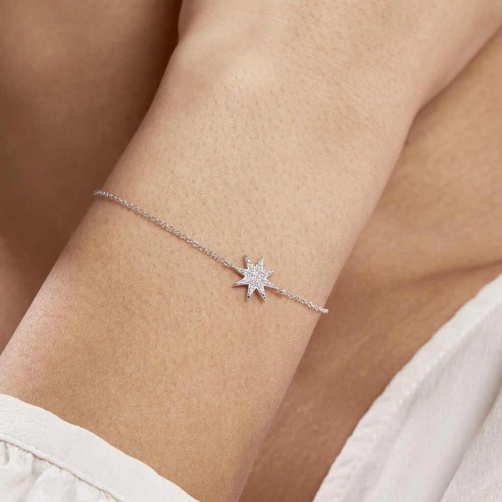 Bracelet Sarida Argent Blanc Oxyde De Zirconium - Bracelets fantaisie Femme | Histoire d’Or