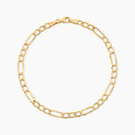 Bracelet Or Jaune Maille Altern&eacute;e 1/3 - Bracelets cha&icirc;ne Femme | Histoire d&rsquo;Or