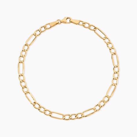 Bracelet Or Jaune Maille Altern&eacute;e 1/3 - Bracelets cha&icirc;ne Femme | Histoire d&rsquo;Or