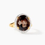 Bague Anna Or Jaune Quartz Et Oxyde De Zirconium - Bagues solitaires Femme | Histoire d&rsquo;Or