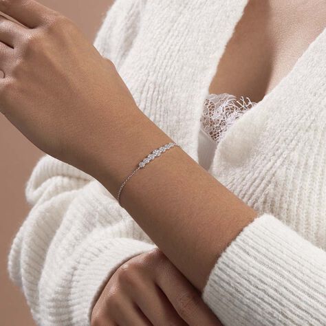 Bracelet Lerzan Argent Blanc Oxyde De Zirconium - Bracelets Femme | Histoire d’Or