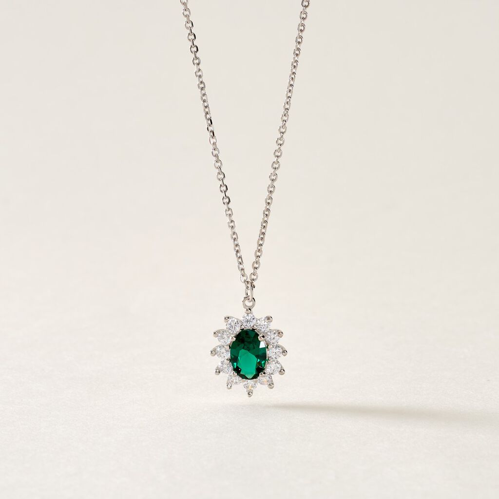 Collier Perez Argent Blanc Oxyde De Zirconium - Colliers fantaisie Femme | Histoire d&rsquo;Or