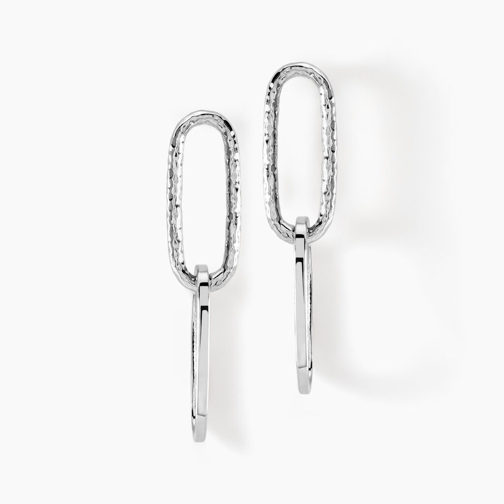 Boucles D&rsquo;oreilles Pendantes Cedrine Argent Blanc