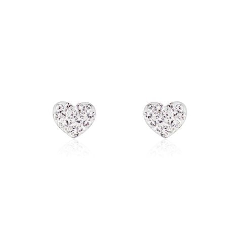 Boucles D'oreilles Puces Or Jaune Ianuaria Cristal - Clous d'oreilles Femme | Histoire d’Or