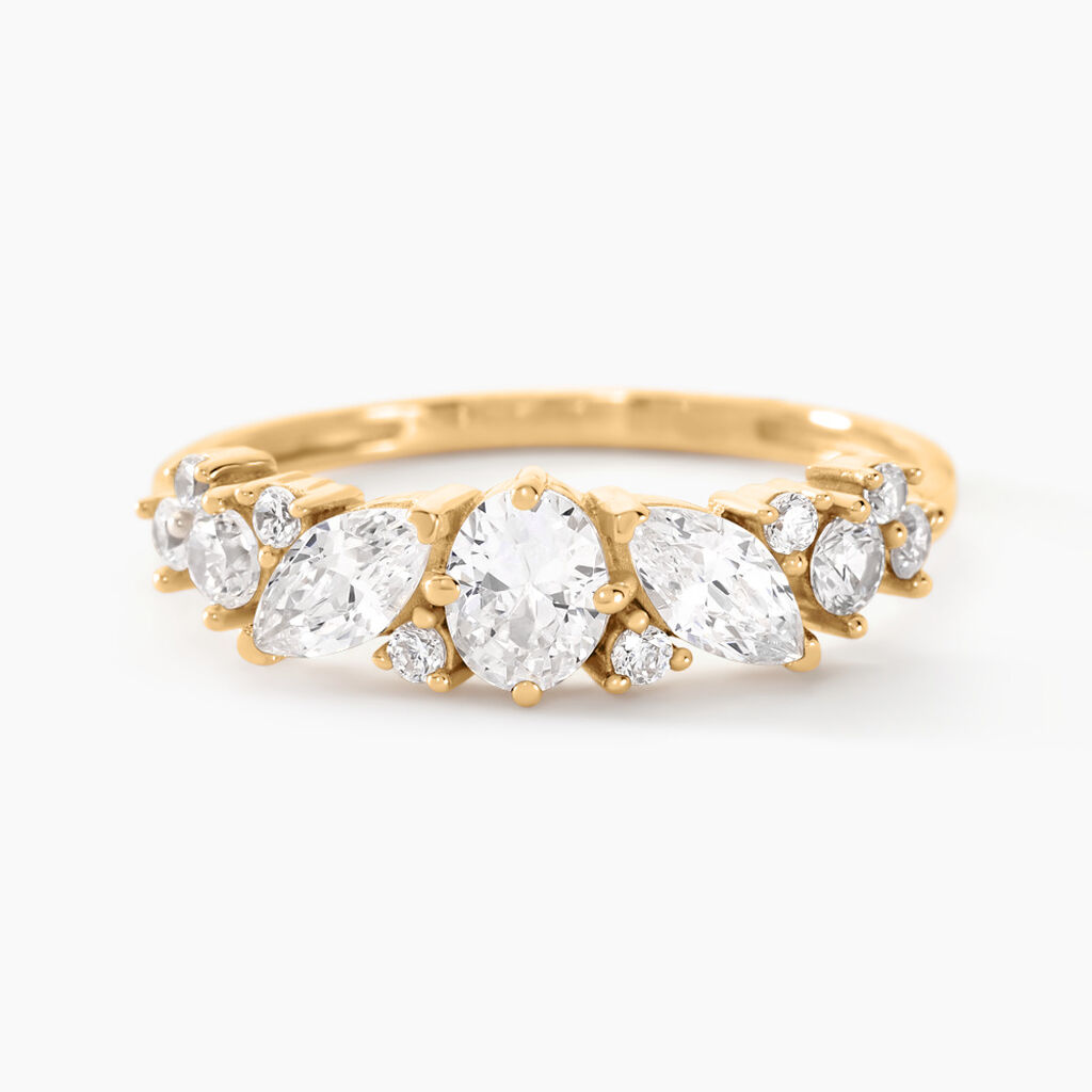 Bague Gatsby Or Jaune Oxyde De Zirconium - Bagues solitaires Femme | Histoire d’Or