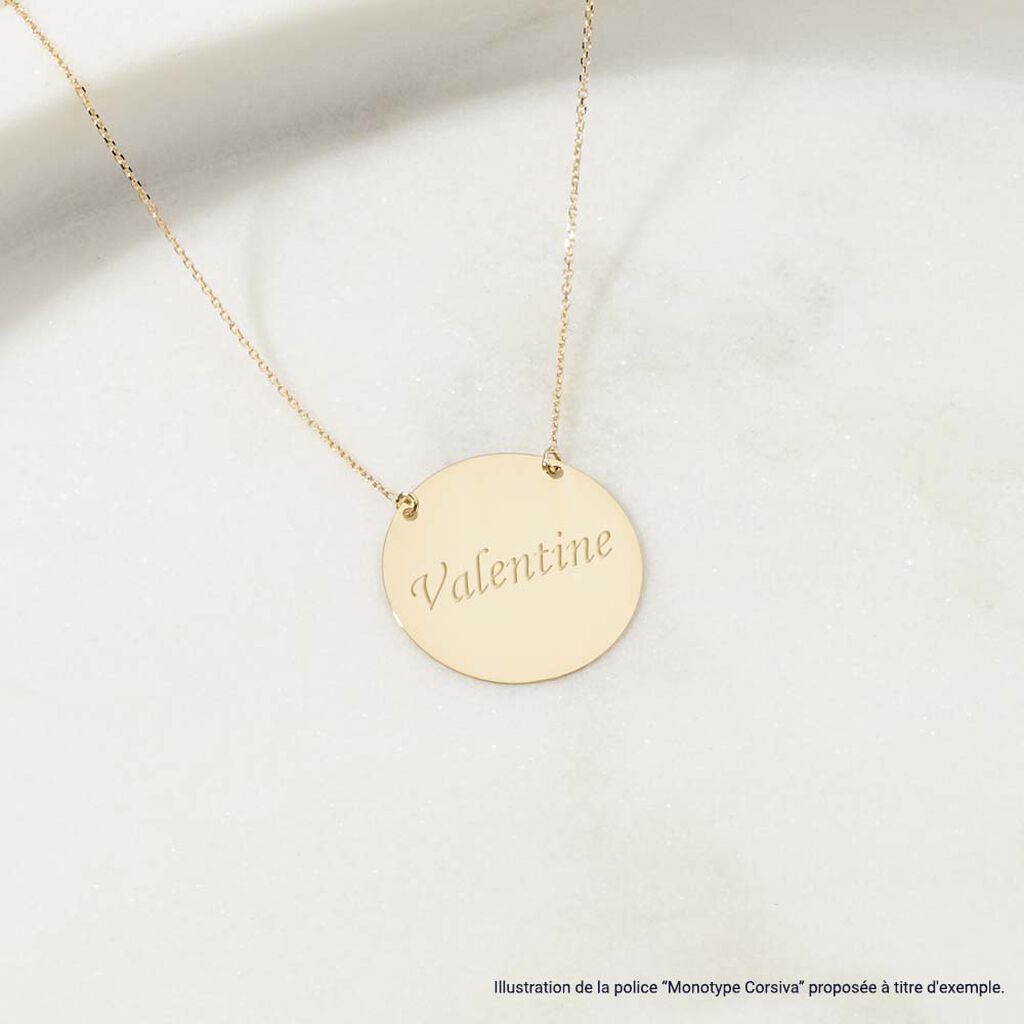 Collier Coeur Gravable Or Blanc - Cadeaux de naissance Femme | Histoire d’Or