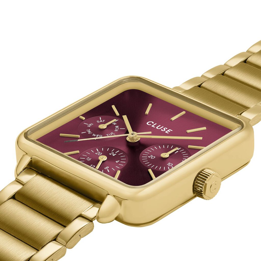 Coffret De Montre Cluse La Tétragone Multifonction Bordeaux - Montres Femme | Histoire d’Or
