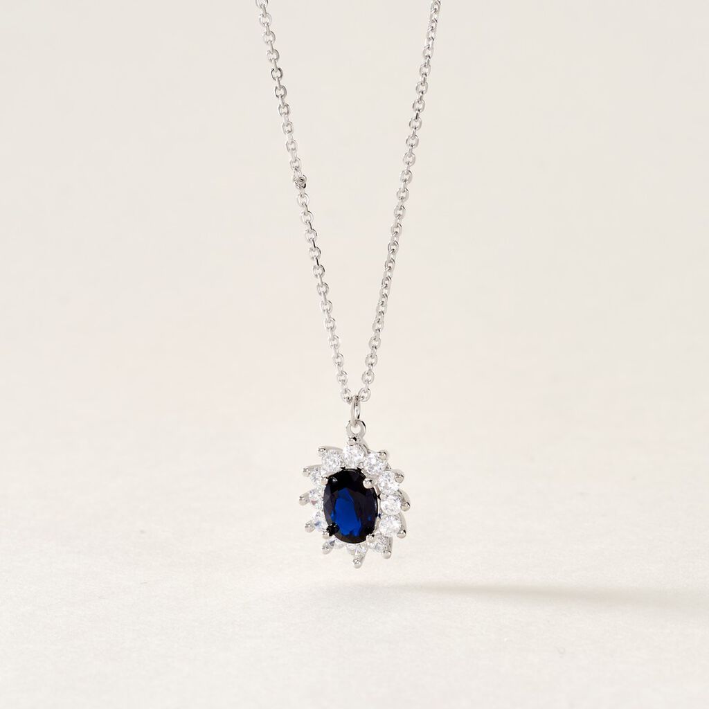 Collier Perez Argent Blanc Oxyde De Zirconium - Colliers fantaisie Femme | Histoire d&rsquo;Or