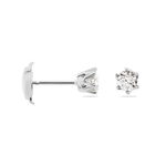 Boucles D'oreilles Puces Natalia Pl Platine Blanc Diamant - Clous d'oreilles Femme | Histoire d&rsquo;Or