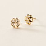 Boucles D'oreilles Puces Rhosyn Plaqu&eacute; Or Jaune Oxyde - Boucles d'oreilles fantaisie Femme | Histoire d&rsquo;Or