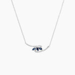 Collier Petale Or Blanc Saphir Et Diamant - Colliers Femme | Histoire d&rsquo;Or