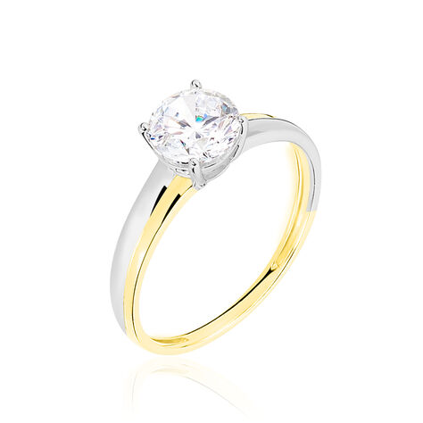 Bague Solitaire Michele Or Bicolore Oxyde De Zirconium - Bagues solitaires Femme | Histoire d’Or
