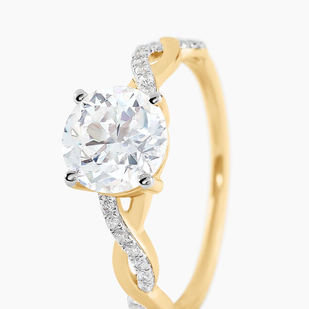Bague Solitaire Caralyn Or Jaune Oxyde De Zirconium - Bagues solitaires Femme | Histoire d&rsquo;Or