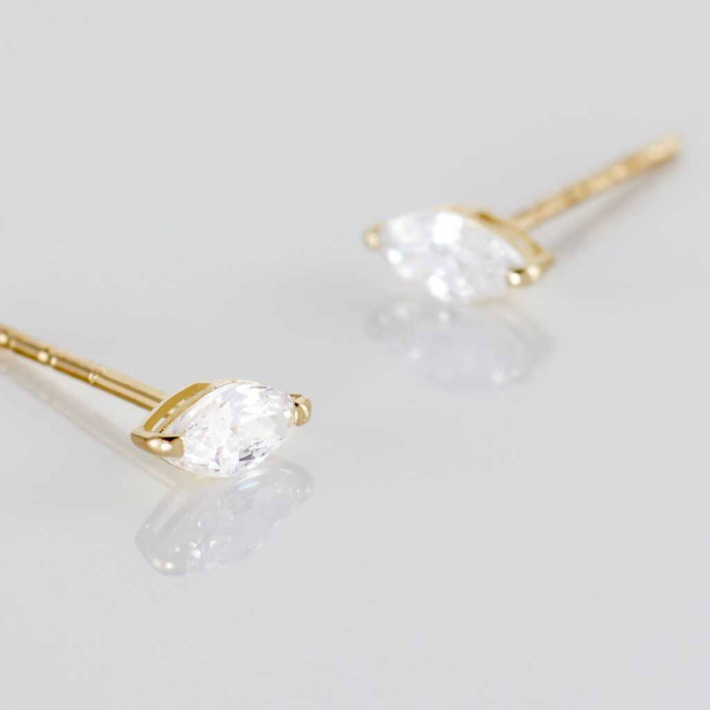 Boucles D'oreilles Puces Muflier Or Jaune Oxyde - Clous d'oreilles Femme | Histoire d’Or