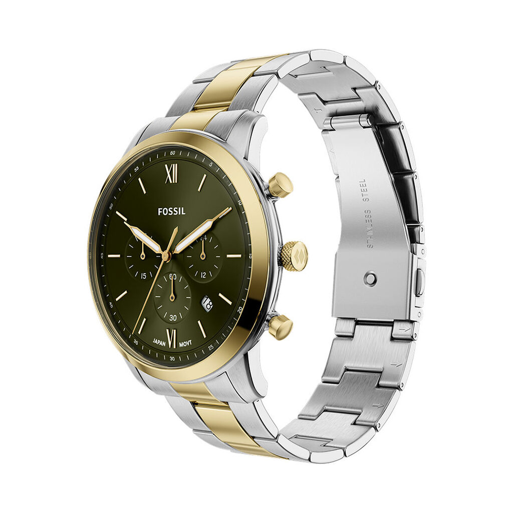 Montre Fossil Neutra Chrono Vert - F&ecirc;te des p&egrave;res Homme | Histoire d&rsquo;Or