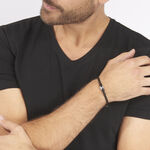 Bracelet Fabrice Acier Blanc - Bracelets cordon Homme | Histoire d&rsquo;Or