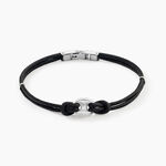 Bracelet Fabrice Acier Blanc - Bracelets cordon Homme | Histoire d&rsquo;Or