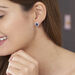 Boucles D'oreilles Or Blanc Saphir Diamants - Clous d'oreilles Femme | Histoire d’Or
