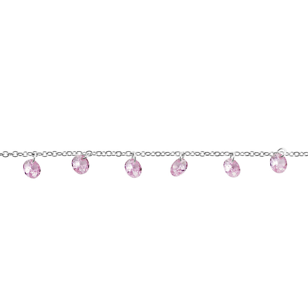 Chaîne De Cheville Carolaine Argent Blanc Oxyde De Zirconium - Chaînes de cheville Femme | Histoire d’Or