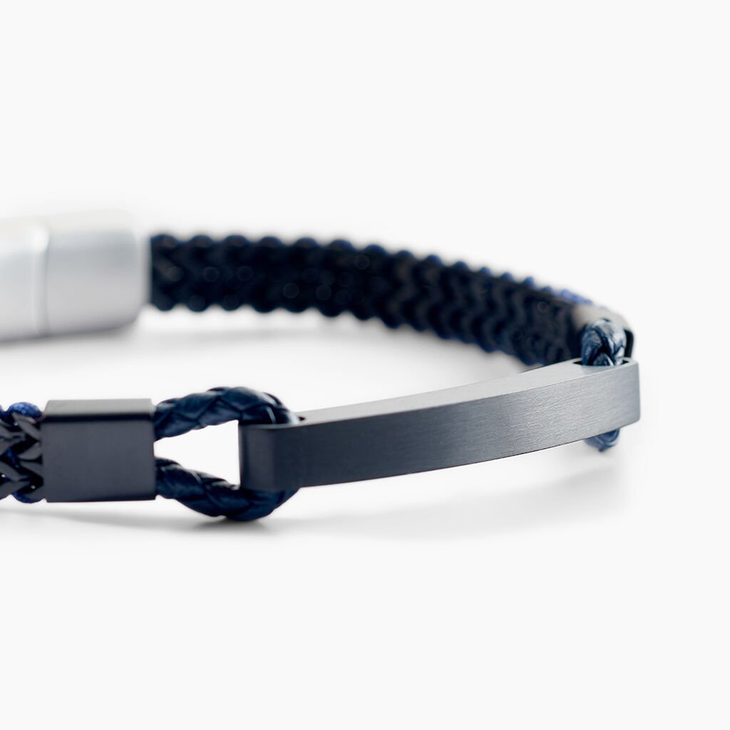 Bracelet Jourdan Donovan Acier Noir - Bracelets Cuir Homme | Histoire d&rsquo;Or