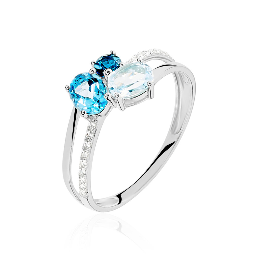 Bague Lilia Or Blanc Topaze - Bagues solitaires Femme | Histoire d&rsquo;Or