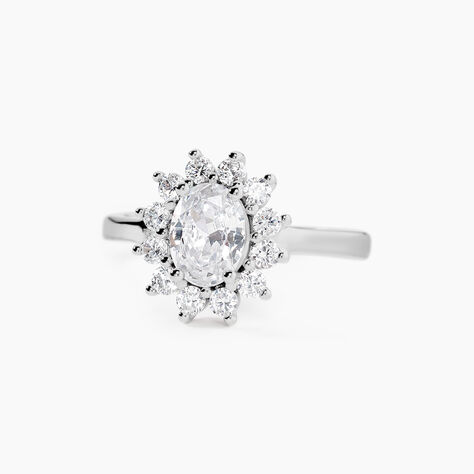 Bague Perez Argent Blanc Oxyde De Zirconium - Bagues solitaires Femme | Histoire d&rsquo;Or