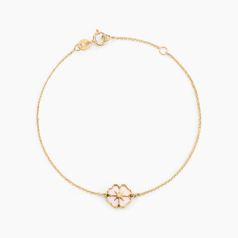Bracelet Nacrea Or Jaune Nacre Oxyde De Zirconium - Bracelets Trèfle Femme | Histoire d’Or