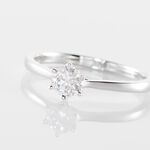 Bague Athena Or Blanc Diamant - Bagues solitaires Femme | Histoire d&rsquo;Or