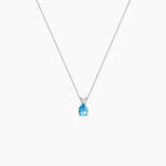 Collier Teresa Or Blanc Topaze Et Diamant - Colliers Femme | Histoire d&rsquo;Or