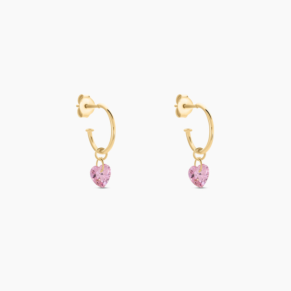 Créoles Priya Plaqué Or Jaune Oxyde De Zirconium - Boucles d'oreilles créoles Femme | Histoire d’Or