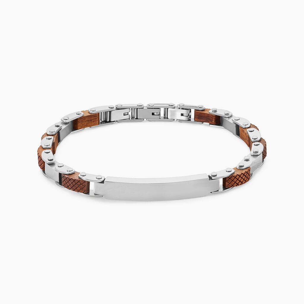 Bracelet Identité Acier Blanc Jorg - Bracelets Homme | Histoire d’Or