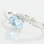 Bague Loriane Or Blanc Topaze Et Oxyde De Zirconium - Bagues solitaires Femme | Histoire d&rsquo;Or